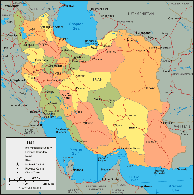 map of iran