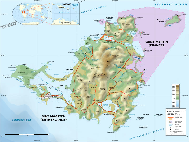 Saint Martin Island map