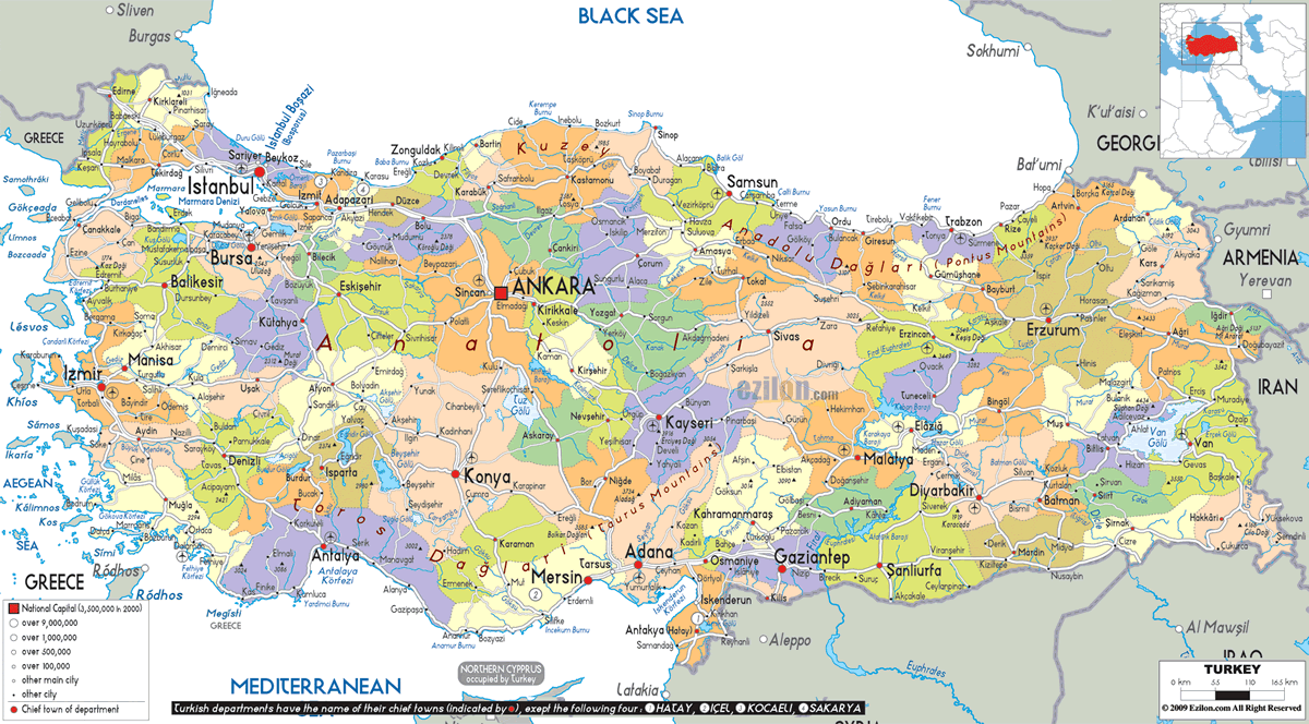 turkey political map