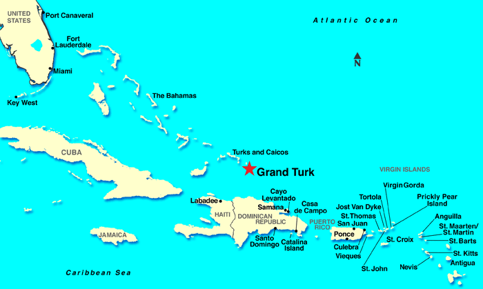 map of Turks and Caicos Islands