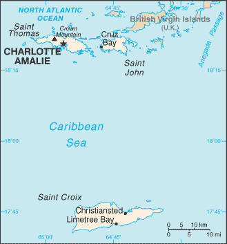 US Virgin Islands map