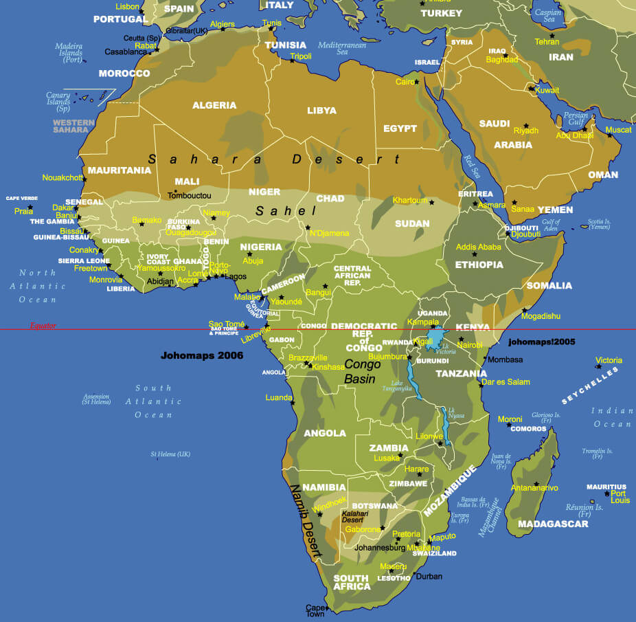 map of africa with countries and deserts Map Of Africa map of africa with countries and deserts