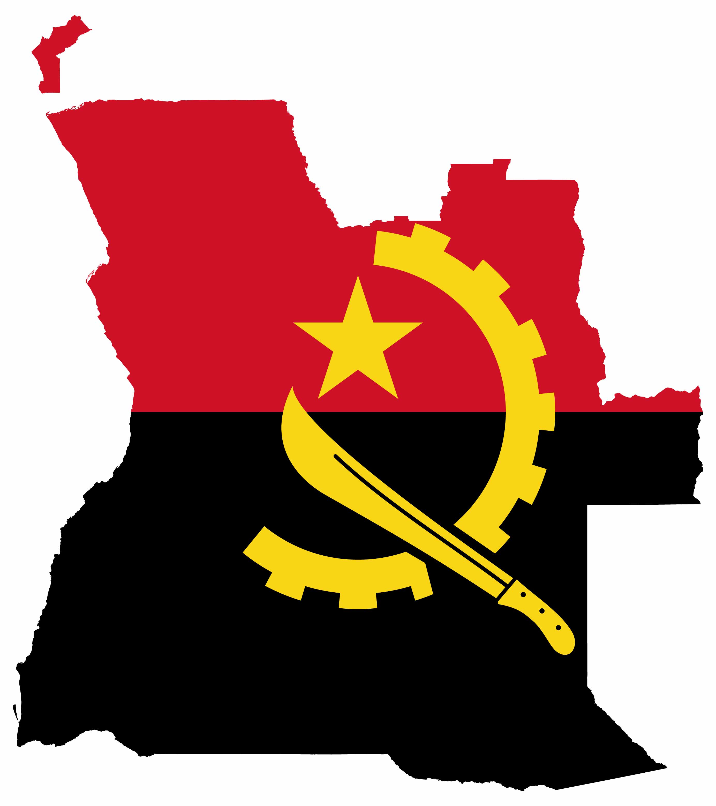 Angola Flag Map