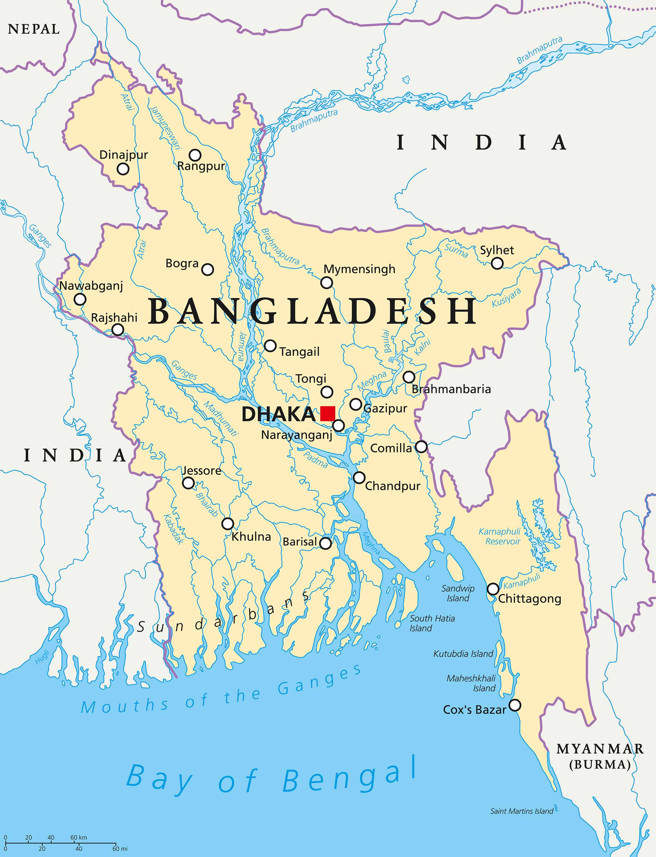 Bangladesh Cities (Urban) Map