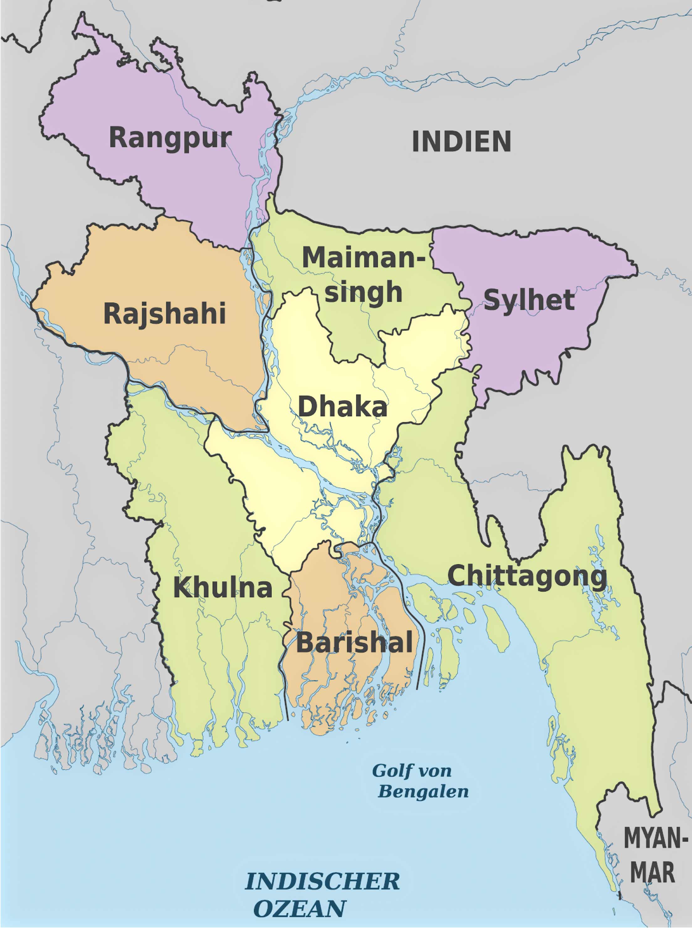 Bangladesh Regions Map