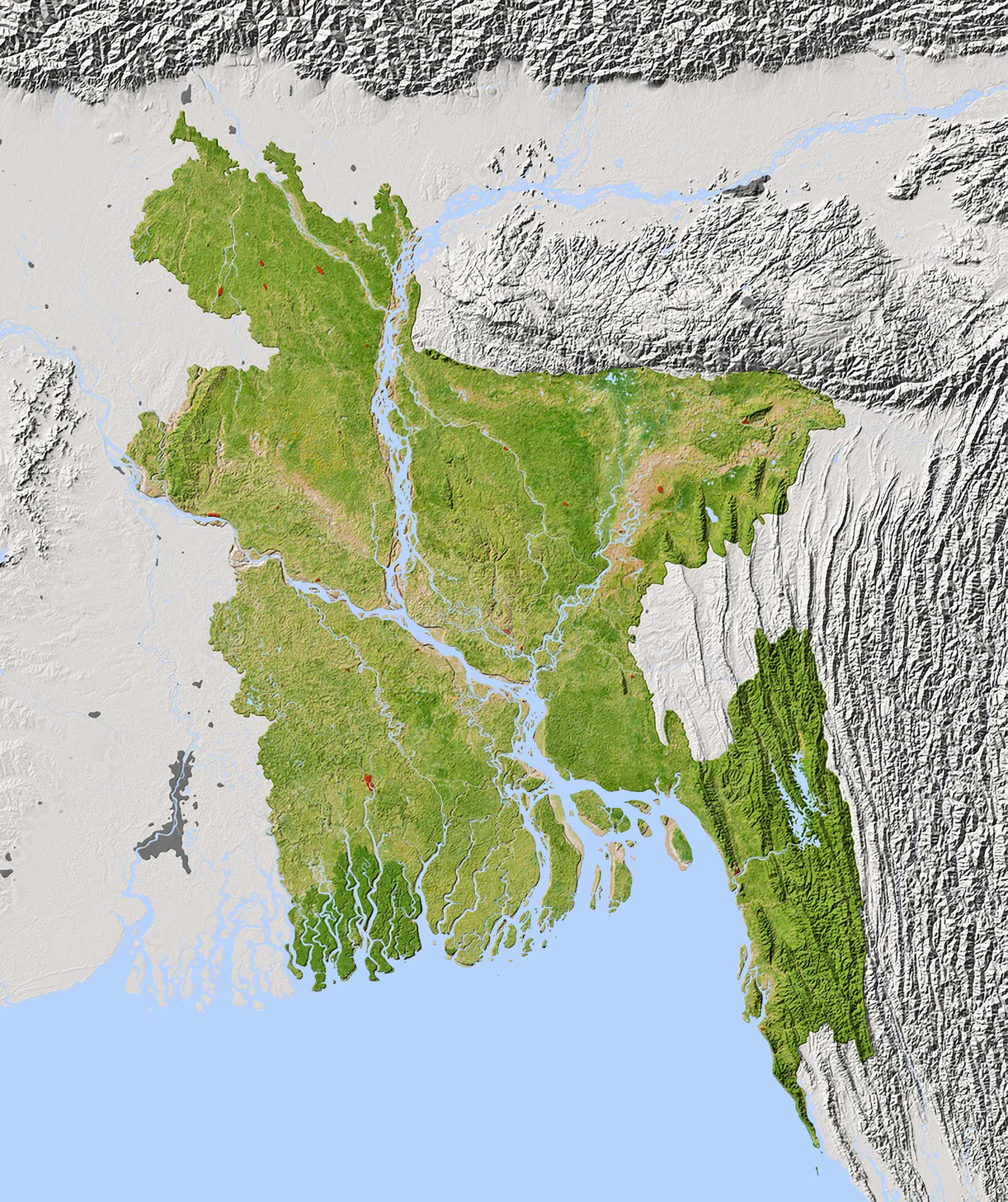 Bangladesh Relief Map