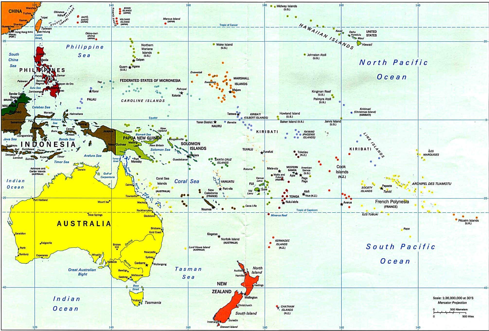 Map of Oceania