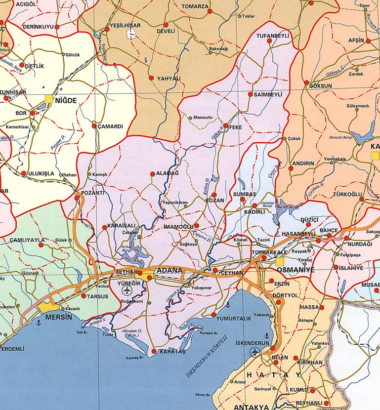 Yumurtalik Map, Adana