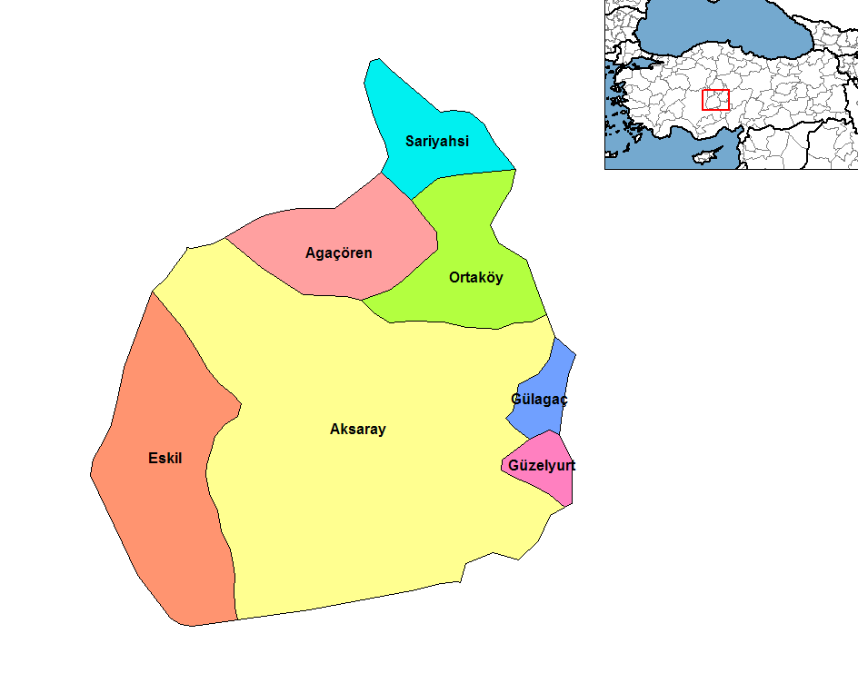 Gulagac Map, Aksaray