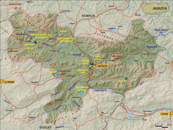 Tasova Map, Amasya