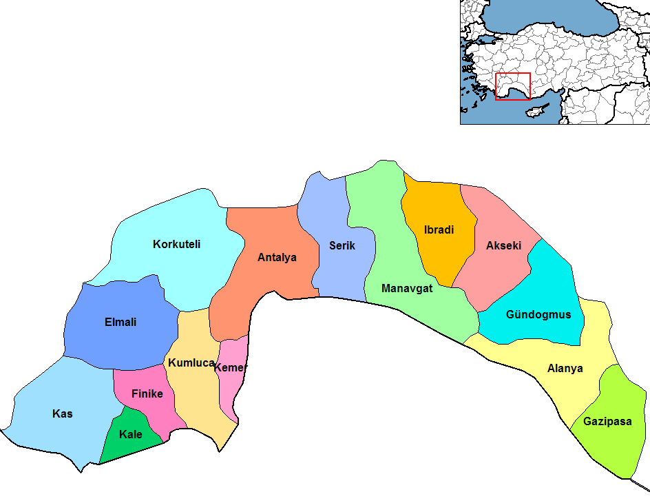Gazipasa Map, Antalya