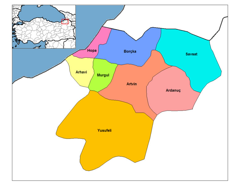 Ardanuc Map, Artvin