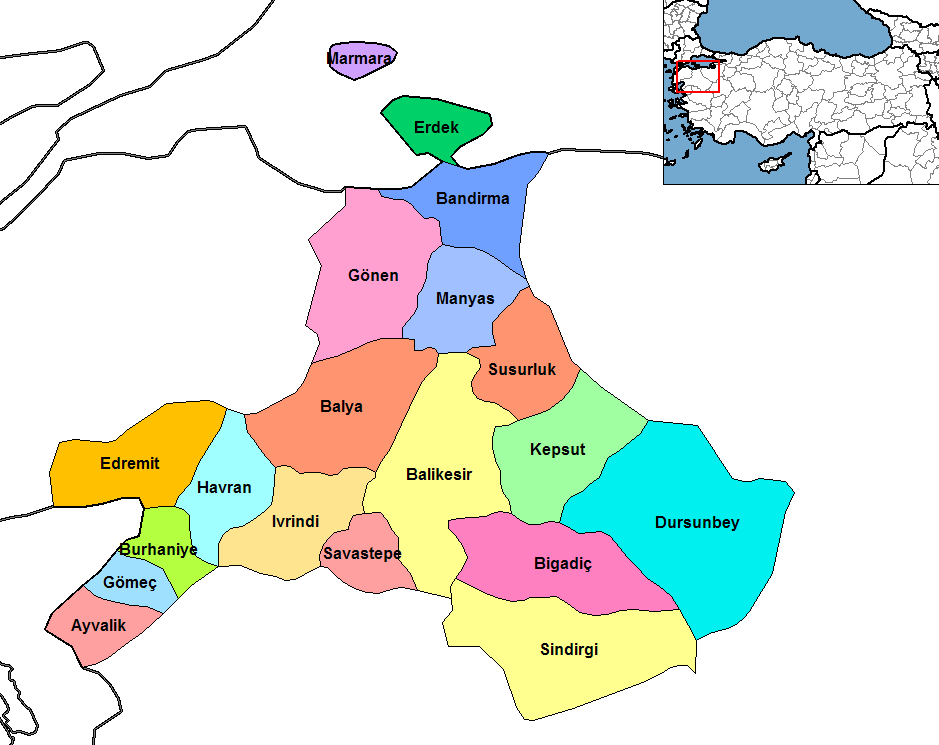 Bandirma Map, Balikesir