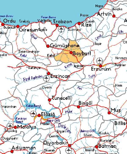 Demirozu Map, Bayburt