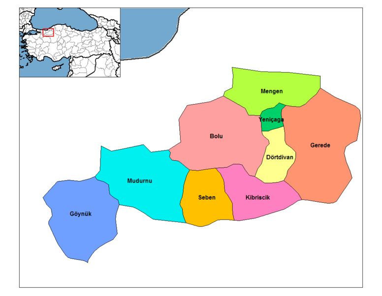 Dortdivan Map, Bolu