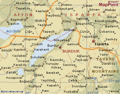 Yesilova Map, Burdur