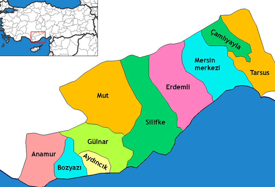 Bozyazi Map, Icel