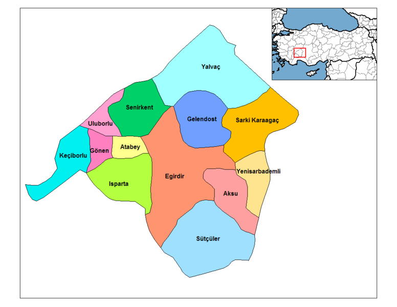 Yalvac Map, Isparta