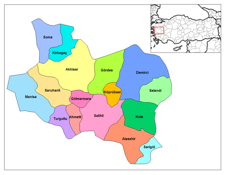 Demirci Map, Manisa