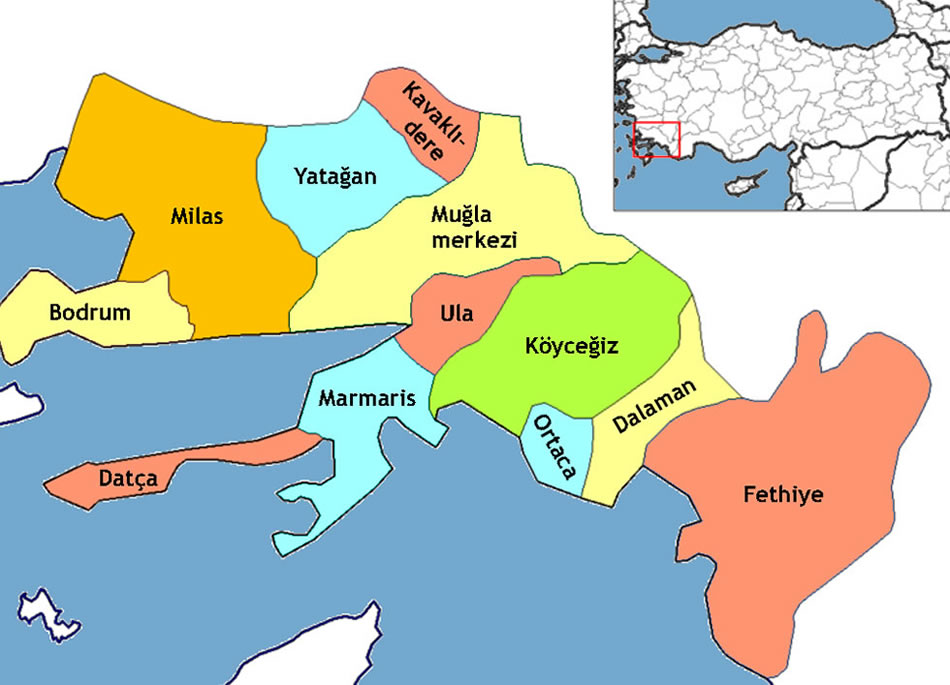Datca Map, Mugla