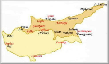 Guzelyurt Map, North Cyprus