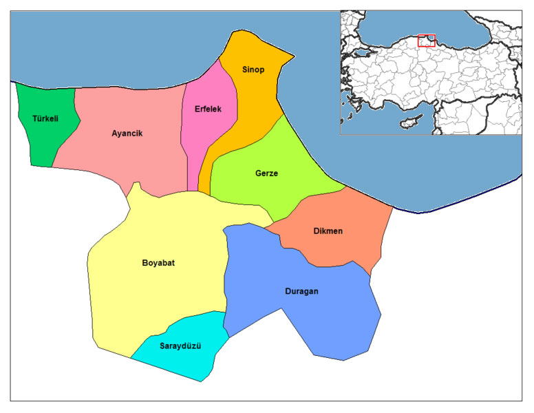 Erfelek Map, Sinop