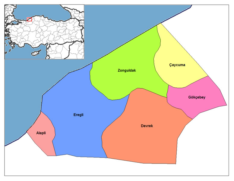 Caycum Map, Zonguldak
