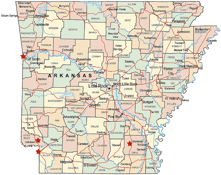 Printable Map Of Arkansas