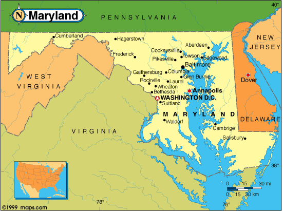 Maryland Map and Maryland Satellite Images