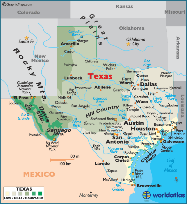 texas cities map