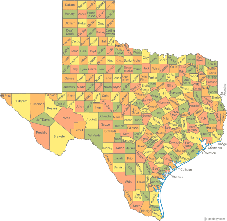 texas county map