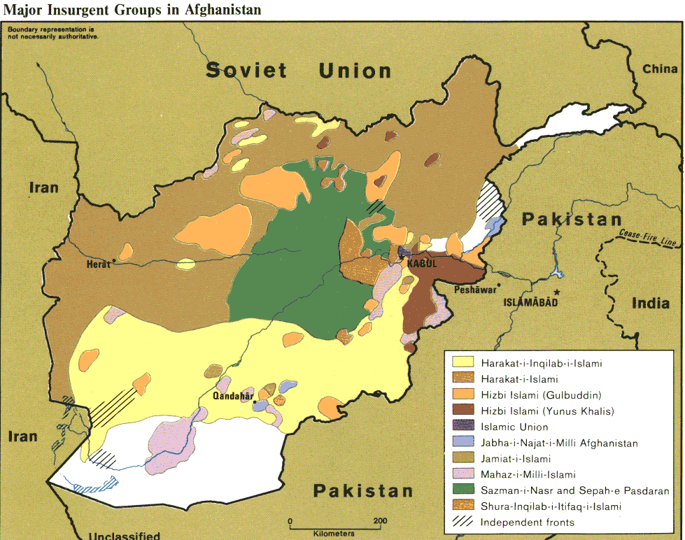 afghanistan map major groups
