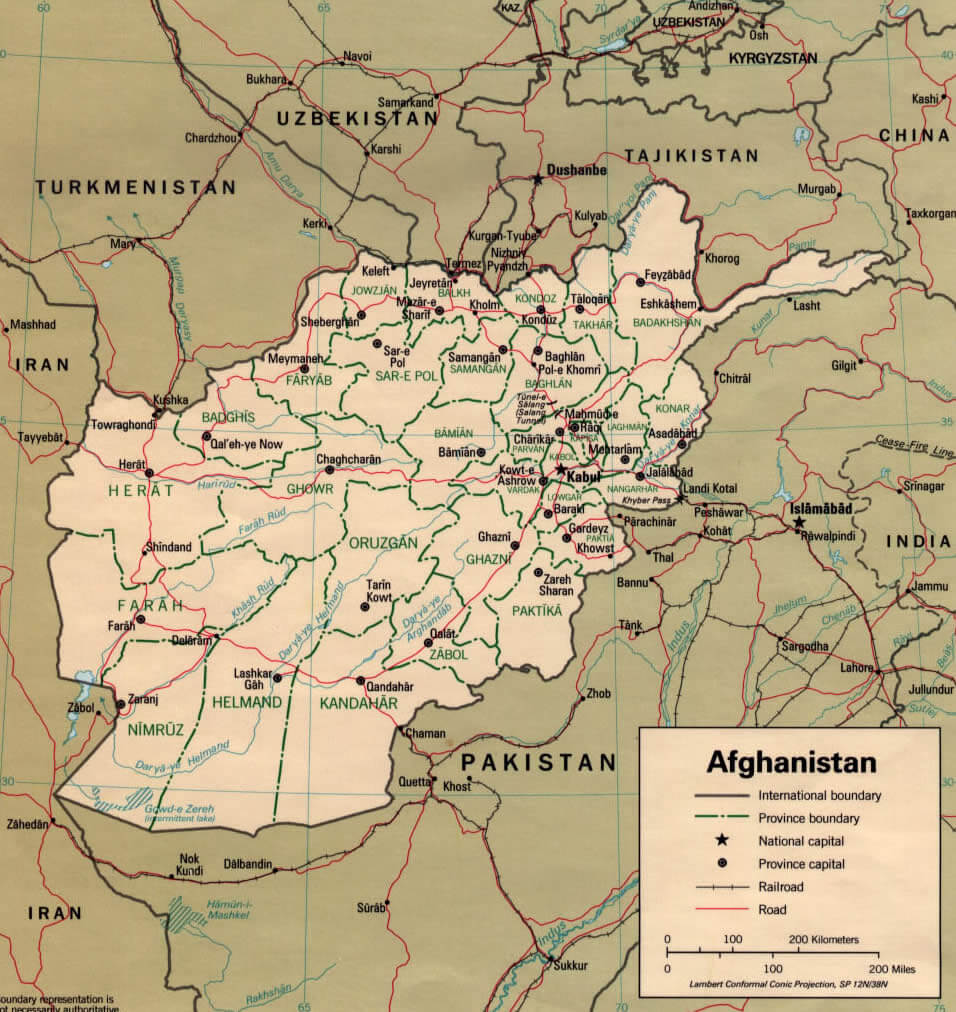 political map of afghanistan