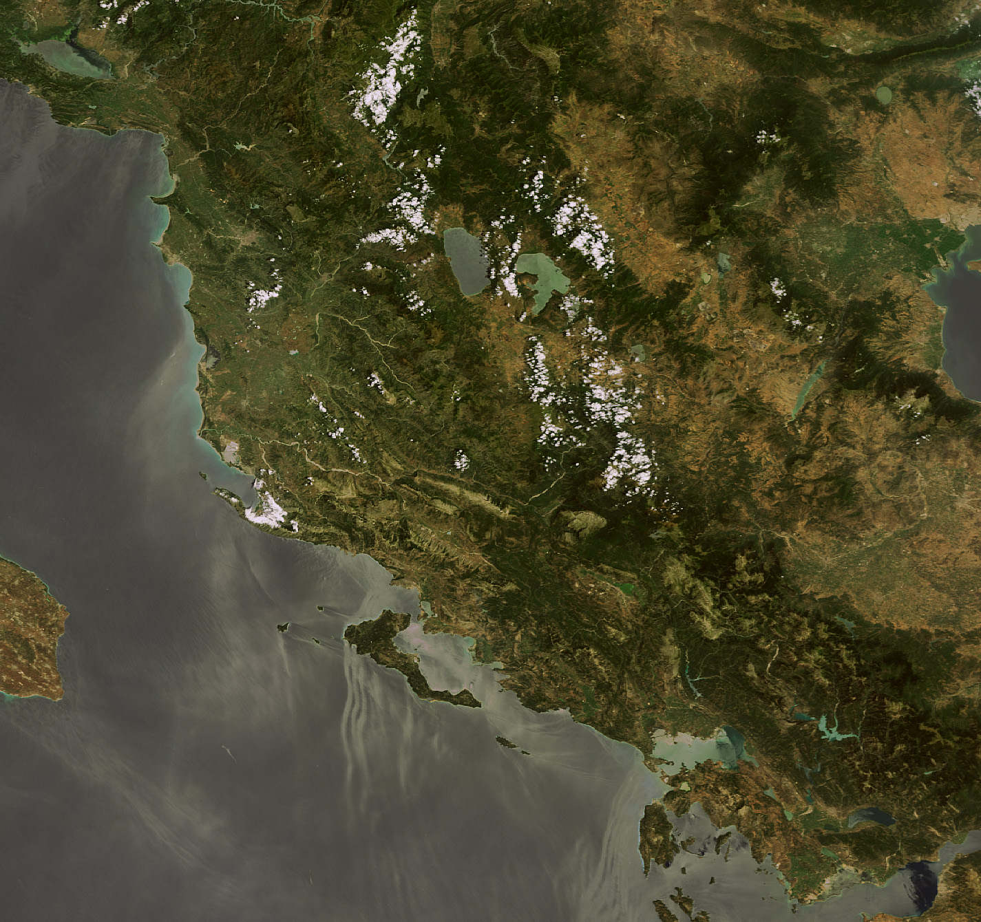 satellite view of albania 2009