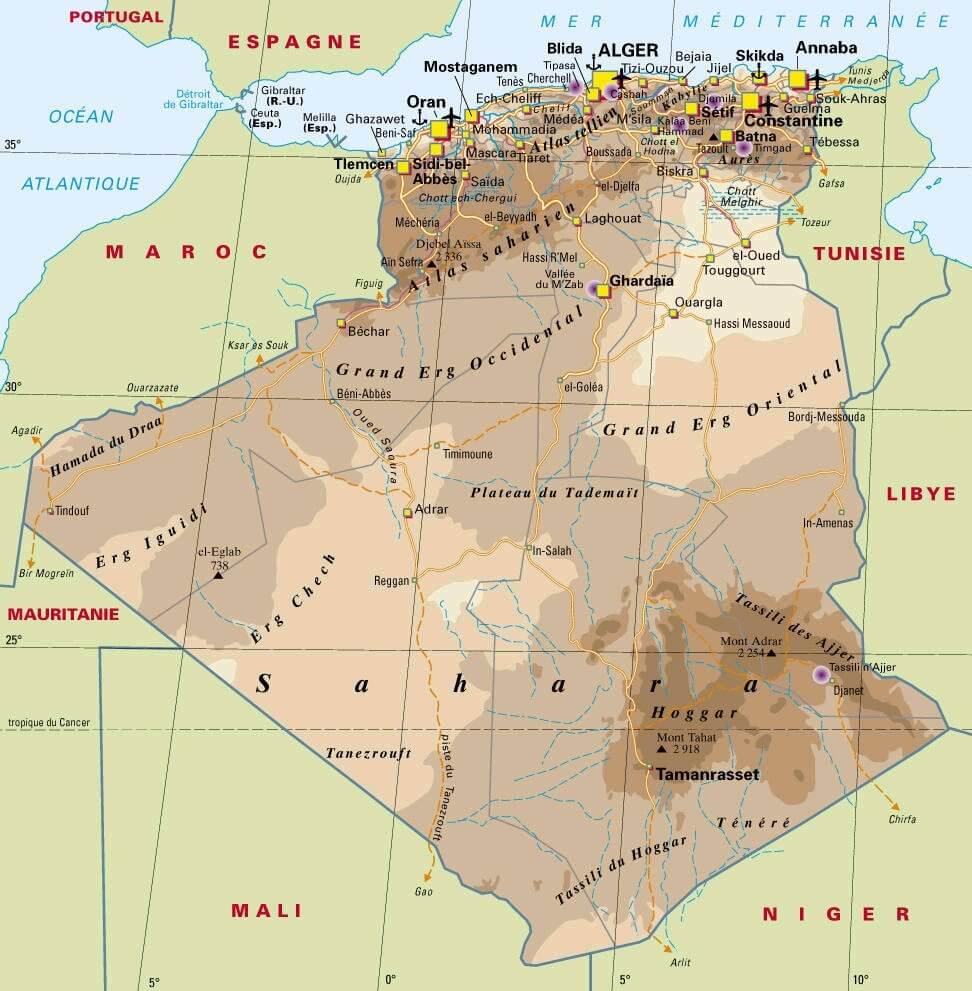 A Map Of Algeria