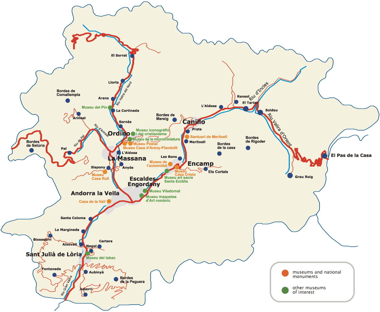 andorra touristic map