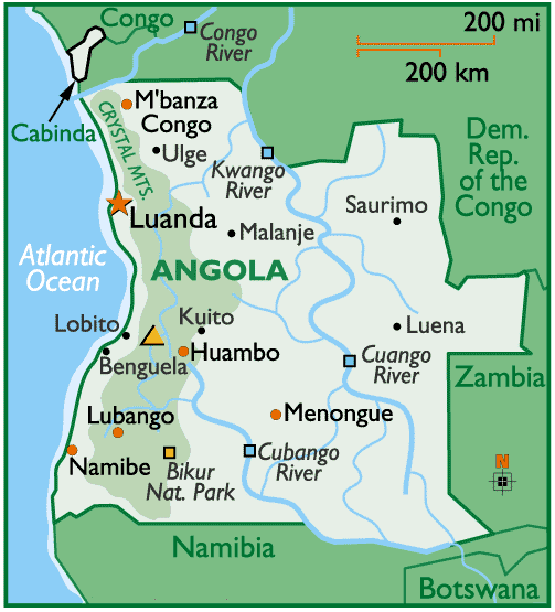 angola cities map