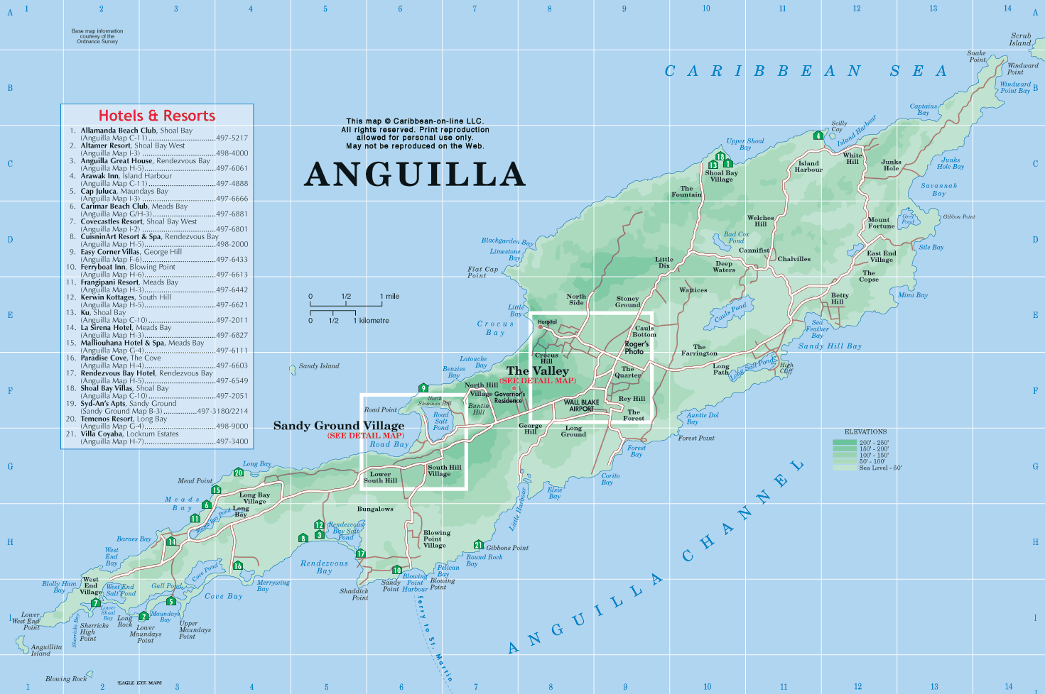 Political Map of Anguilla 2012