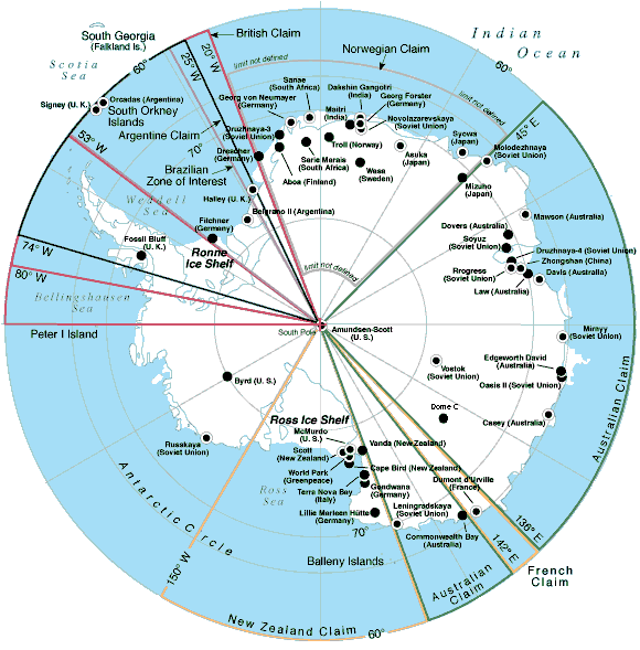antarctic research stations map