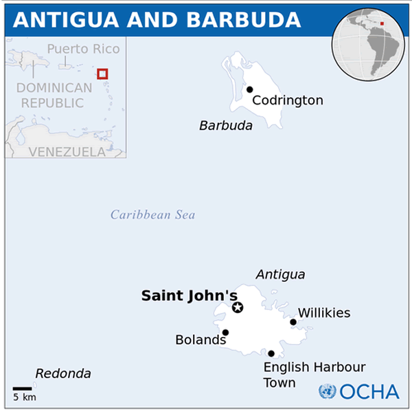 antigua and barbuda map caribbean