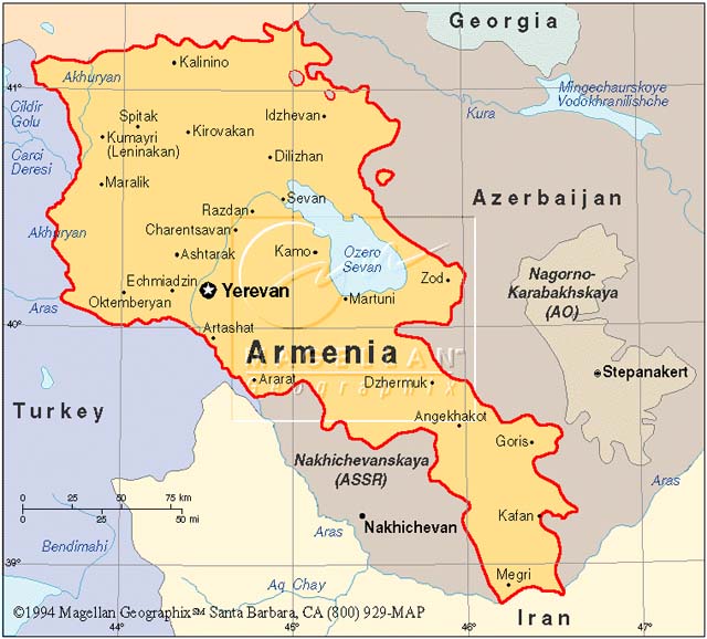 armenia cities map