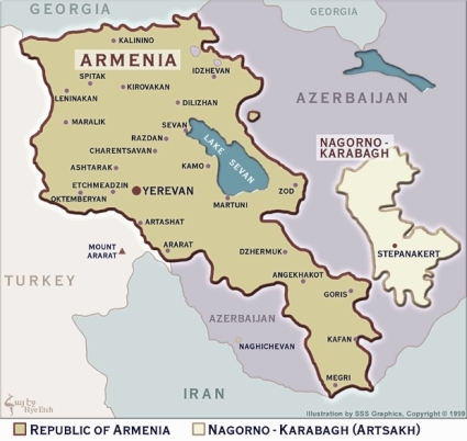 armenia map karabagh