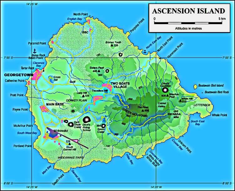 Map of Ascension Island