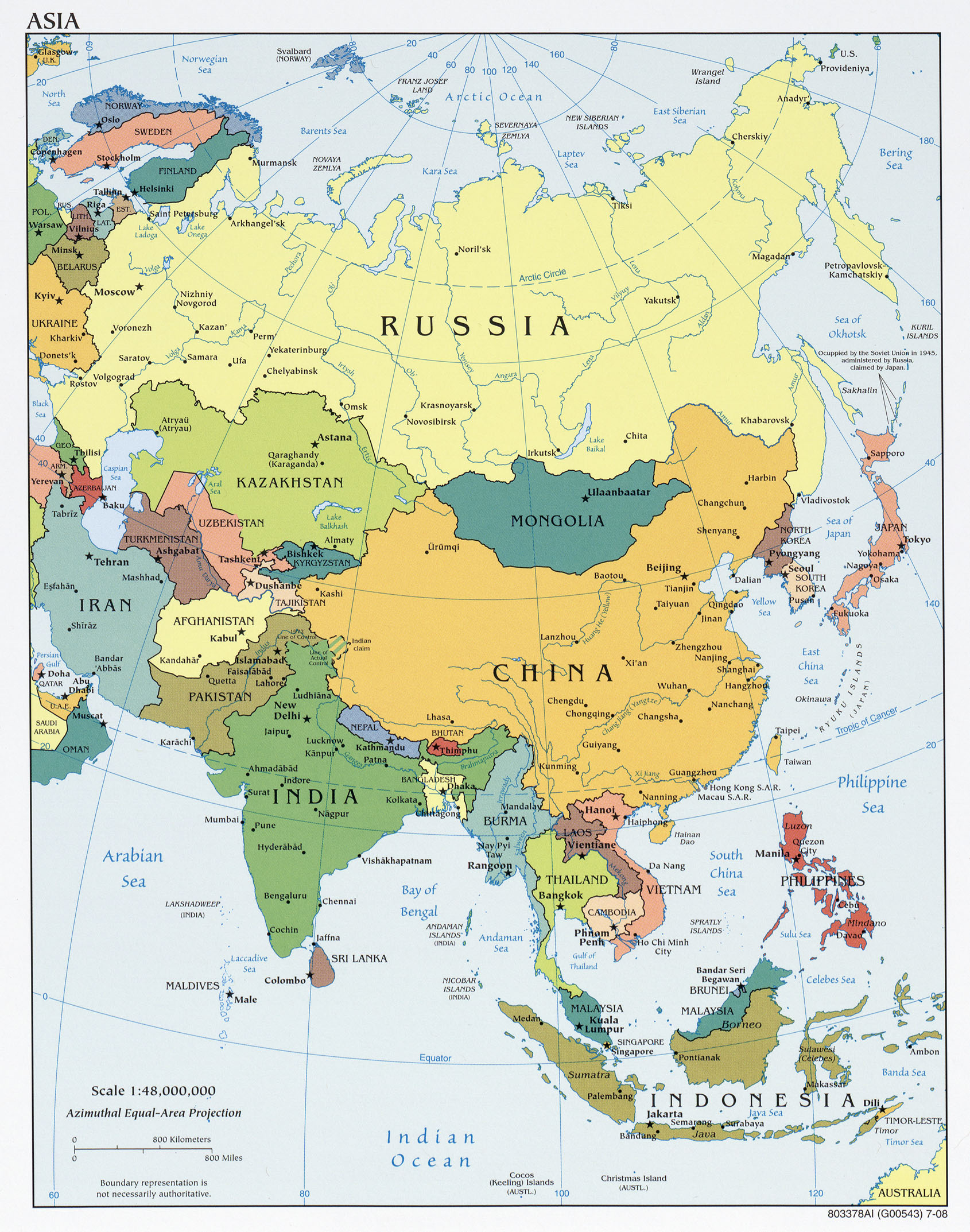 asia map russia
