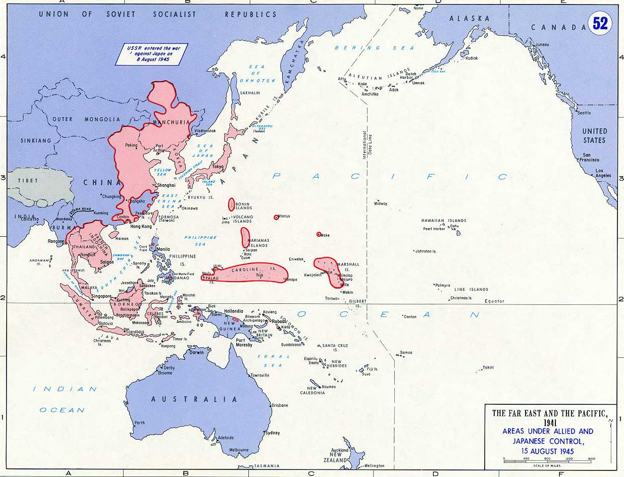 asia pacific war map 1945