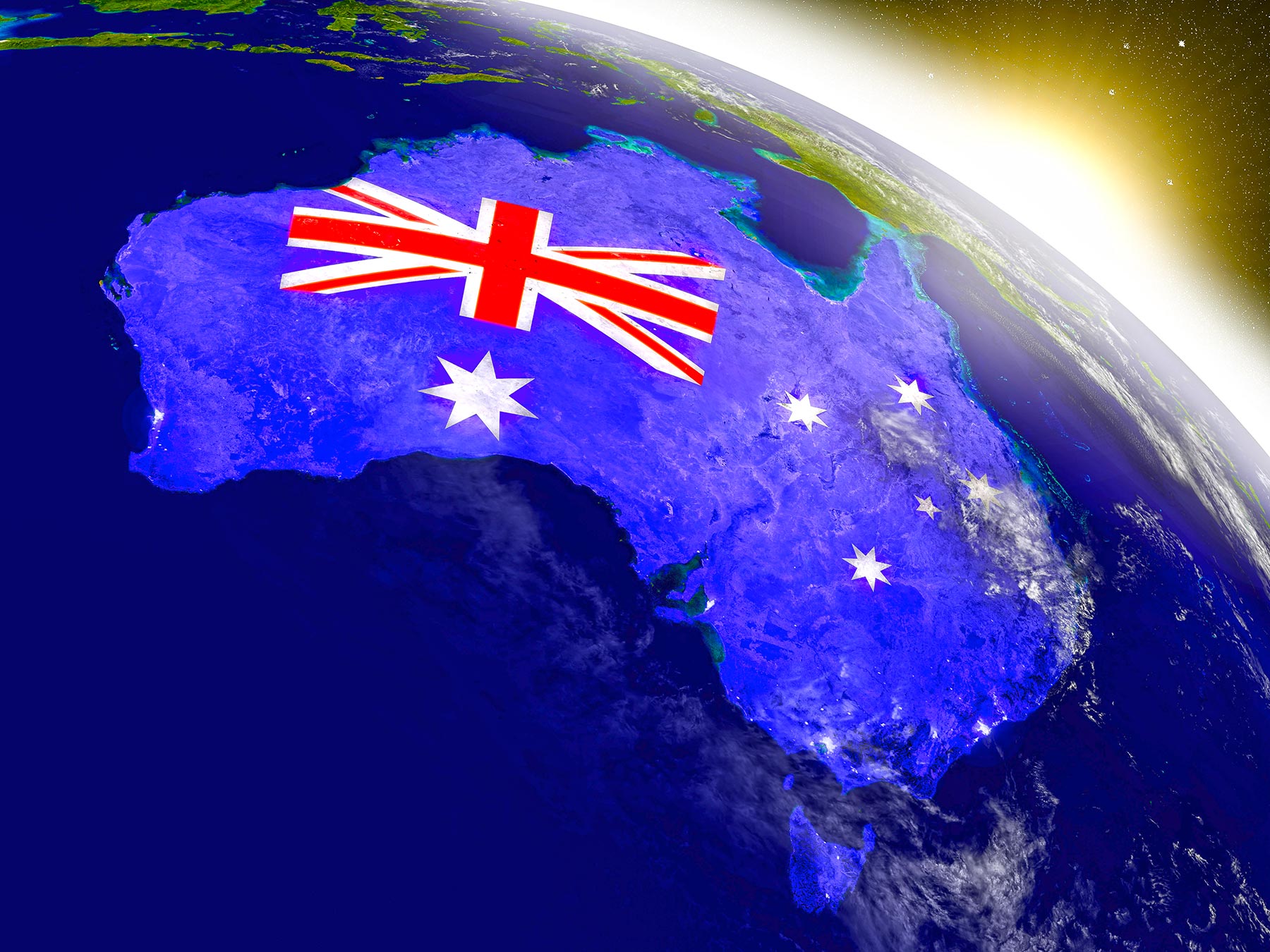 Australia Embedded Flag Map