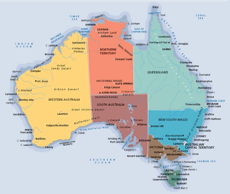 Australia Regions Map