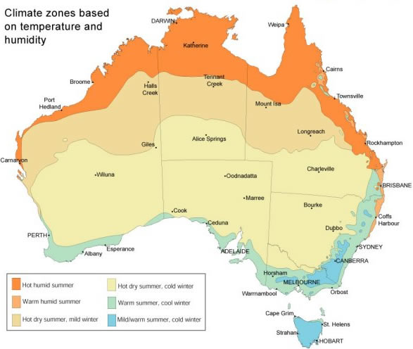 Australia Temperature Map