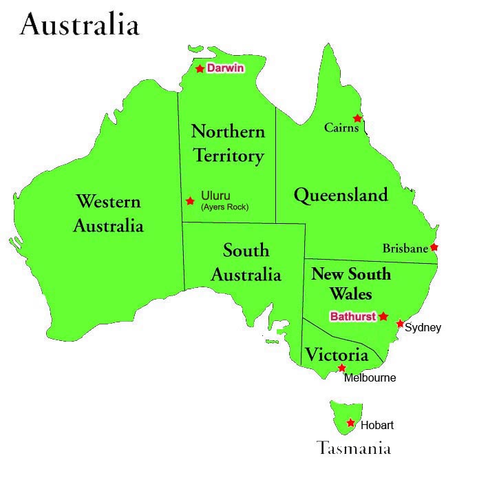 australia Bathurst map