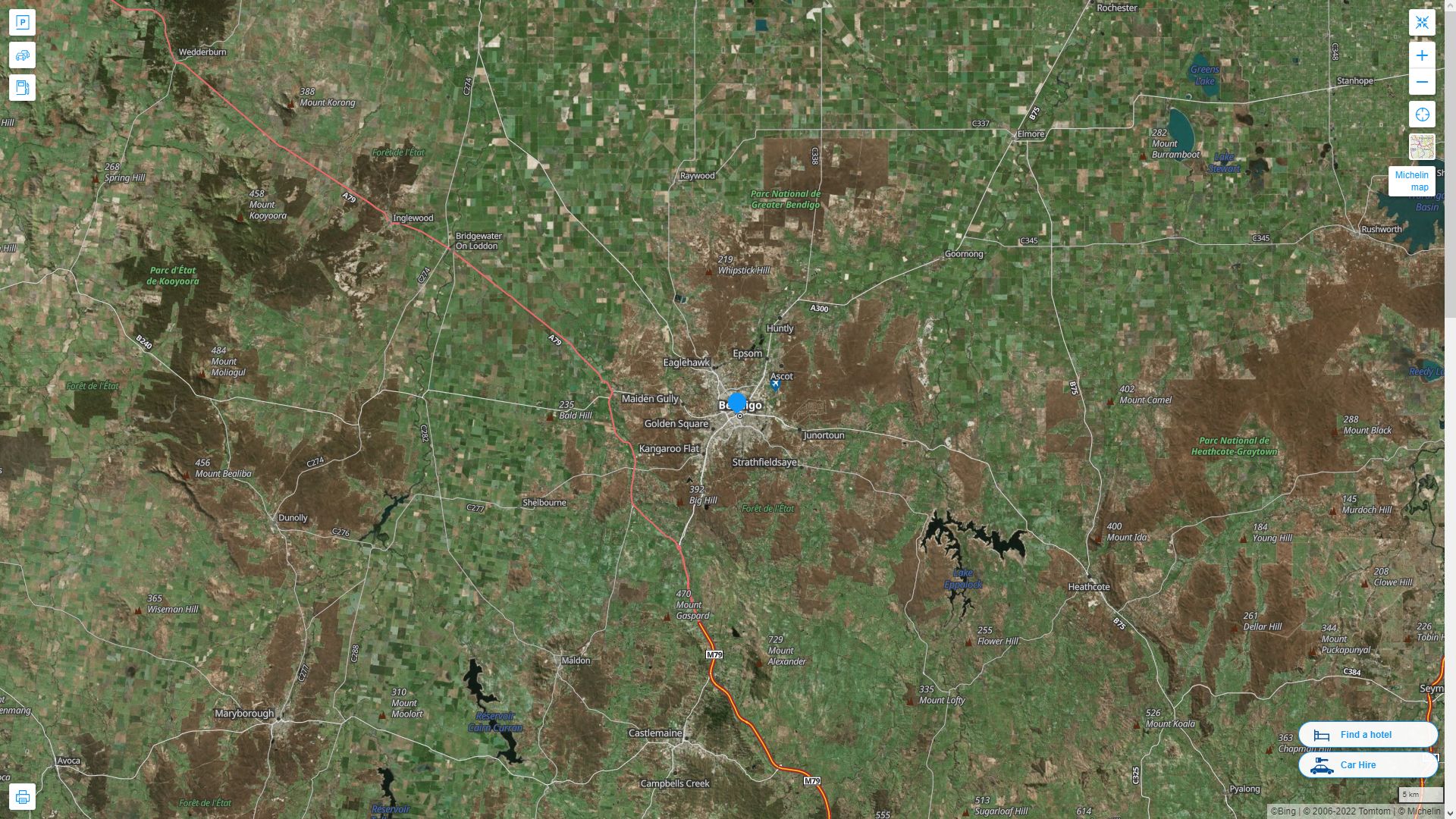 Bendigo Map and Bendigo Satellite Image